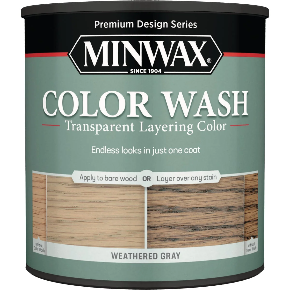 Sophisticated Minwax Color Wash Transparent Layering Color Weathered Gray 1 Qt. Elegant