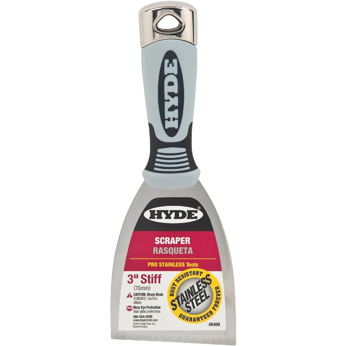 Durable Hyde Pro Stainless 3 In. Stiff Scraper Reusable