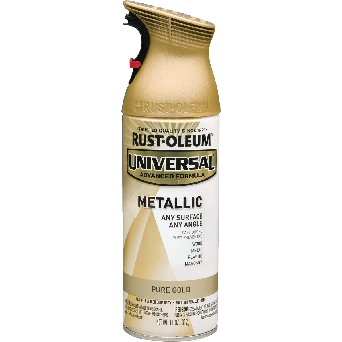 Trusted Rust-Oleum Universal 11 Oz. Metallic Pure Gold Paint Premium