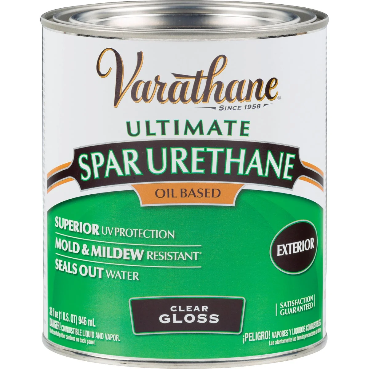 Dependable Varathane Gloss Clear Low VOC Exterior Spar Urethane 1 Qt. High-Performance