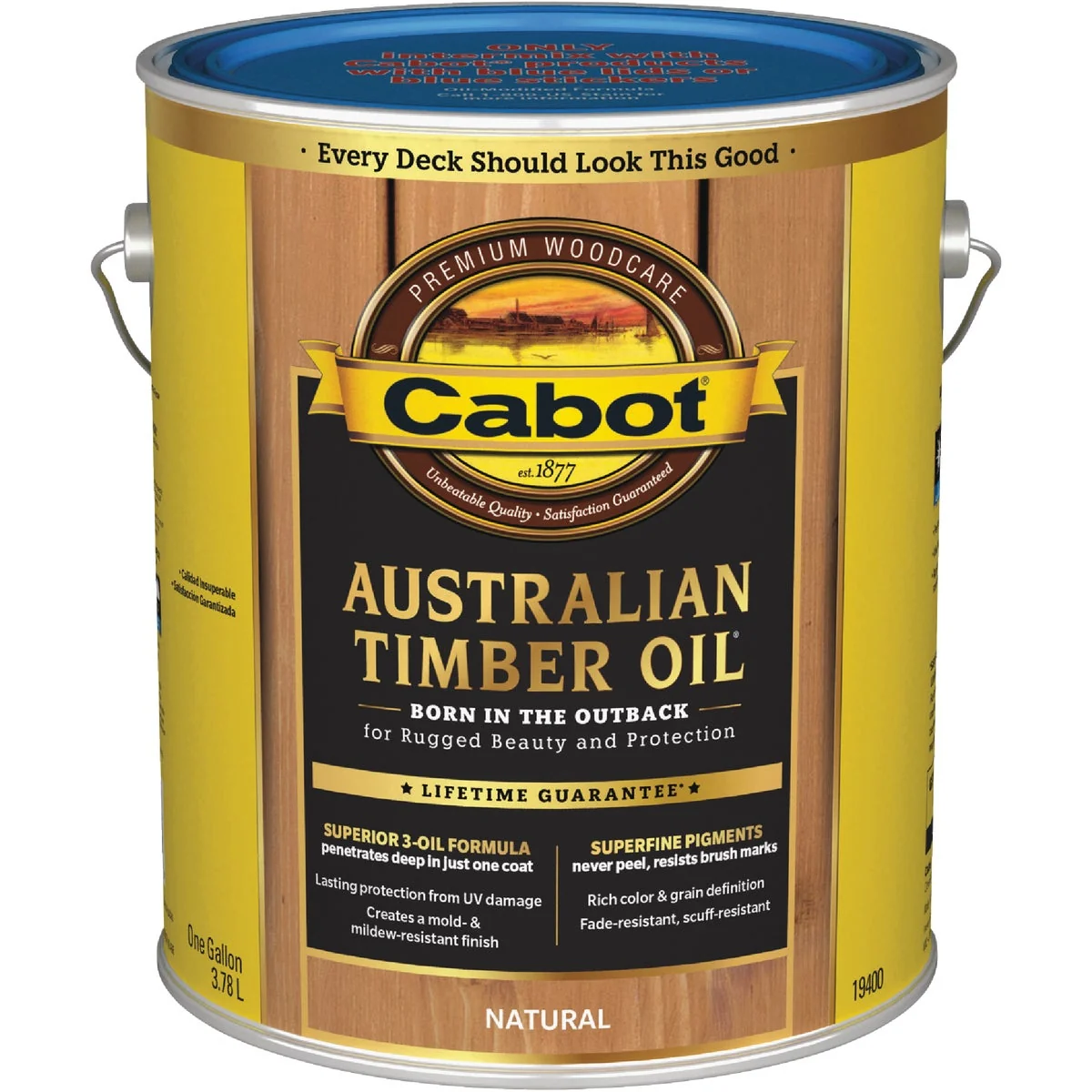Convenient Cabot Australian Timber Oil Water Reducible Translucent Exterior Oil Finish Natural 1 Gal. Smooth