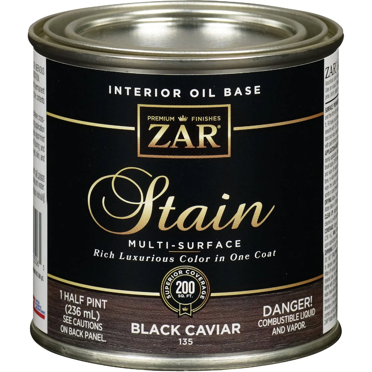 Specialty Zar 1 2 Pt. Blk Caviar Oil-Based Multi-Surface Interior Stain Fashionable