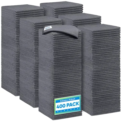 Professional Grey Microfiber Cleaning Cloth 400 Pack 400 Count Original Design