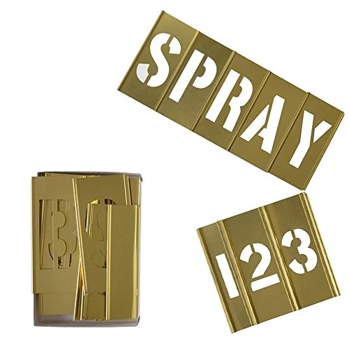 Durable 4 Inch Brass Interlocking Stencil Set of Numbers and Letters Kit Responsible