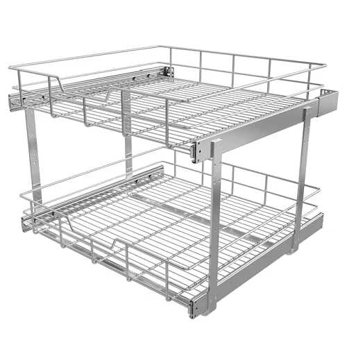 Smooth 2 Tier Pull Out Cabinet Organizer 24 W X 22 D Fast