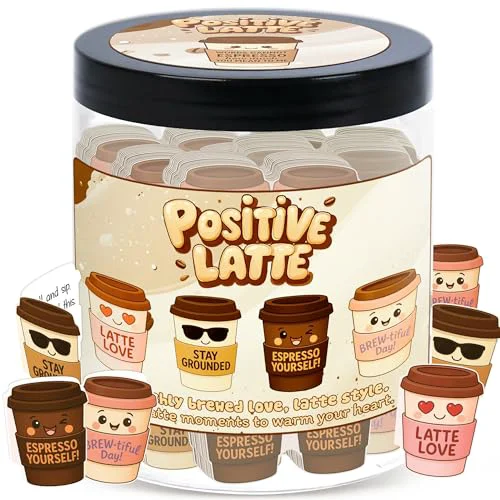 Authentic Positive Latte Jar with 60 Affirmation Cards Breathable