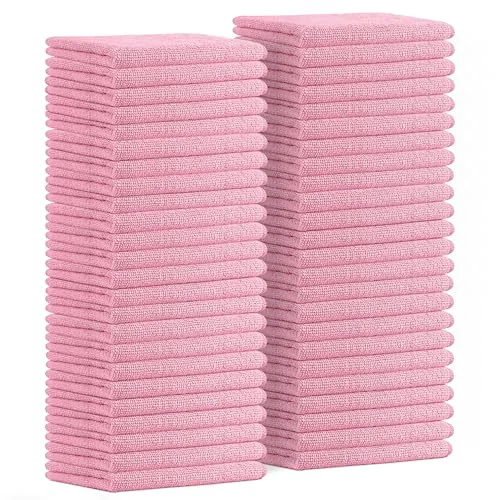 Solid Microfiber Cleaning Cloths 48 Count Pure