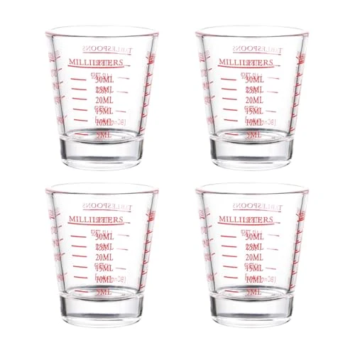 Environmentally Friendly 4 Pack Shot Glasses Measuring cup Espresso Shot Glass Liquid Heavy Glass Wine Glass 26 4 Count Proven
