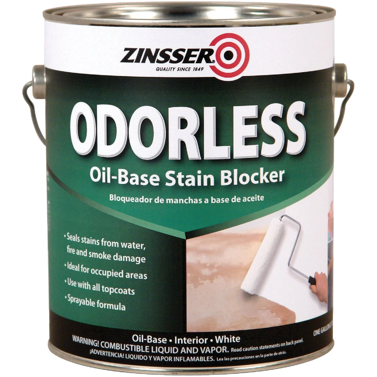Smart Zinsser Odorless Oil-Based Interior Stain Blocker White 1 Gal. Expertly Made