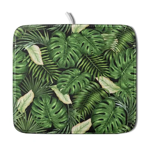 Solid Tropical Palm Leaf Dish Drying Mat for Kitchen Countertop Fine Crafted