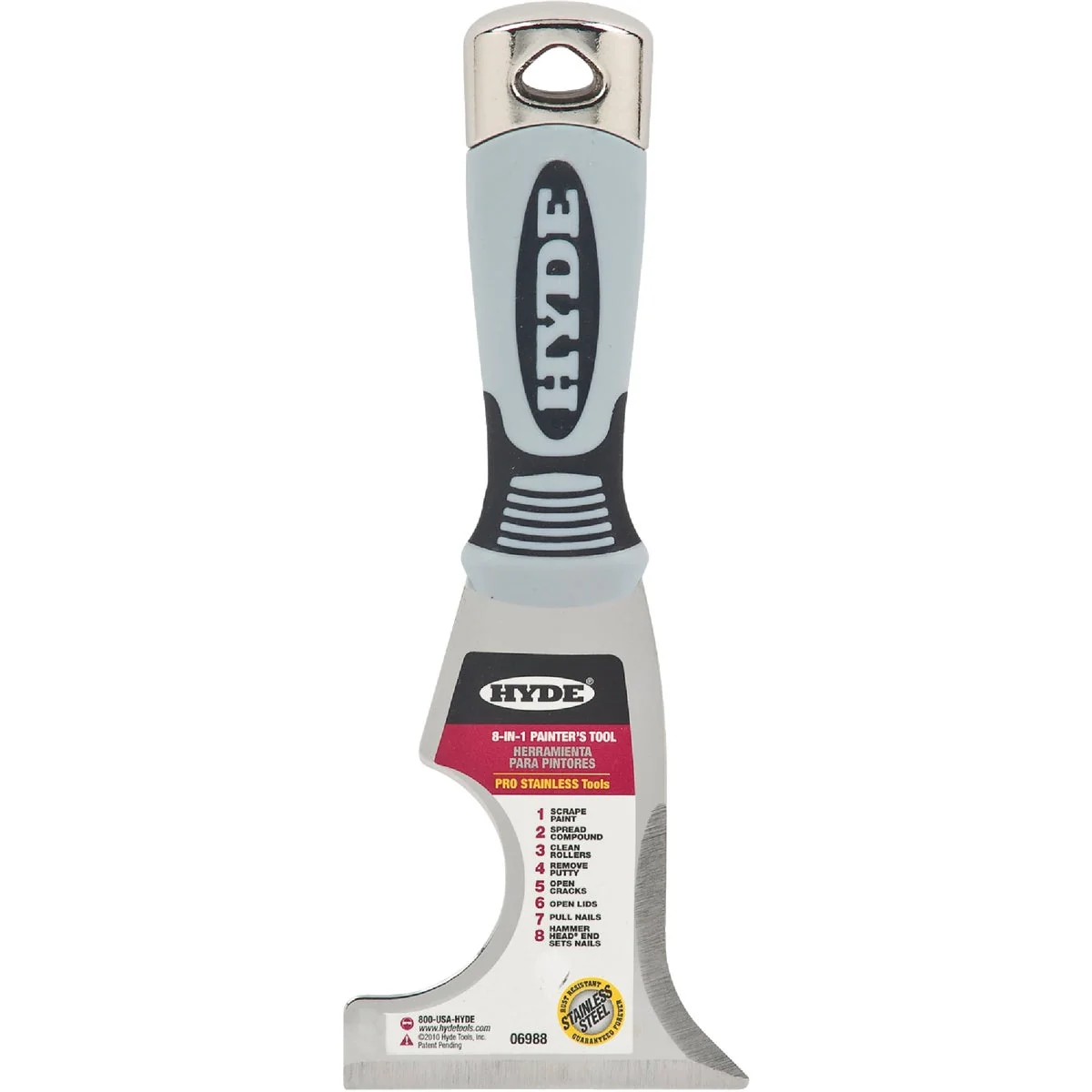 Detailed Hyde Pro Stainless 8-In-1 Multi-Purpose Painter’s Tool Consistent