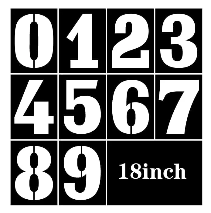 Casual 18 Inch Number Stencils Set 10 Count Reliable