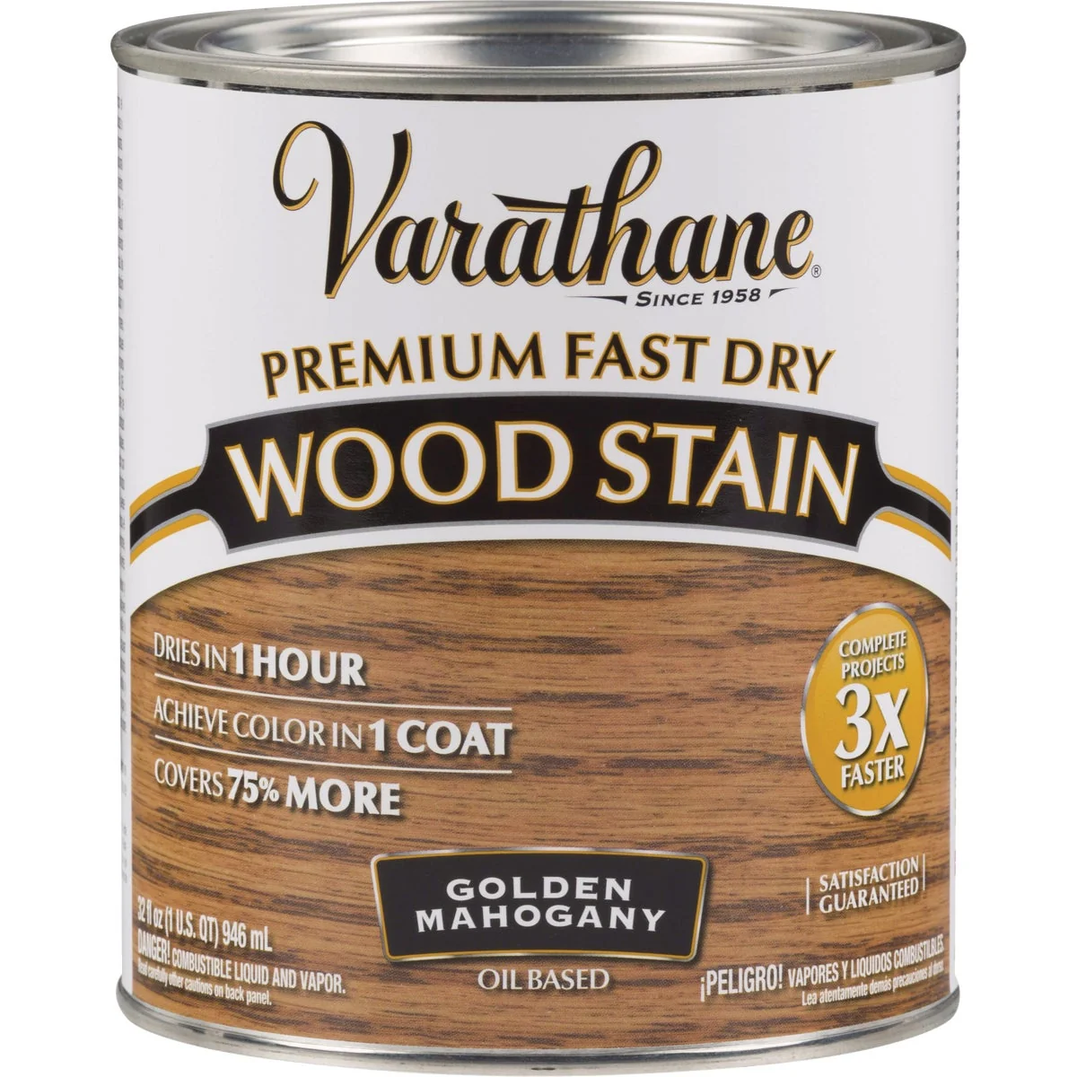 Elegant Varathane Fast Dry Golden Mahogany Urethane Modified Alkyd Interior Wood Stain 1 Qt. Flexible