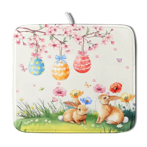Excellent Easter Bunny Dish Drying Mat Superior