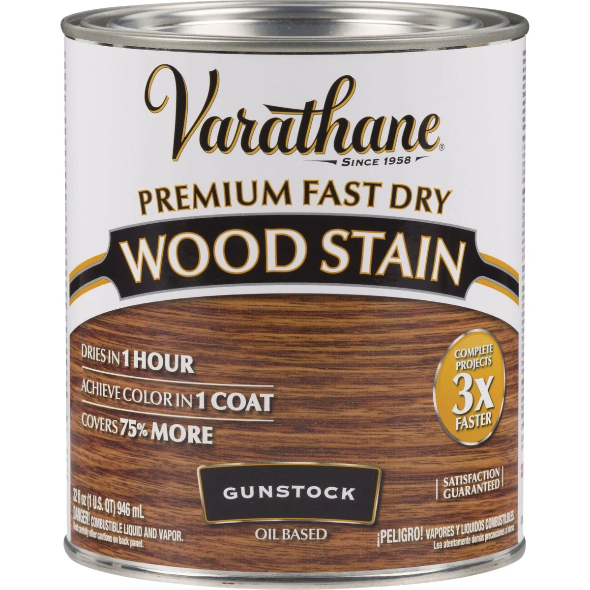 Reliable Varathane Fast Dry Gunstock Urethane Modified Alkyd Interior Wood Stain 1 Qt. Unique