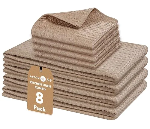 Elite 8 Piece Kitchen Towels Dish Cloth Set 8 Count Effective