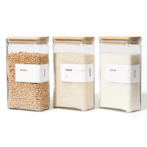 Excellent Glass Storage Jars with Bamboo Lid Outstanding