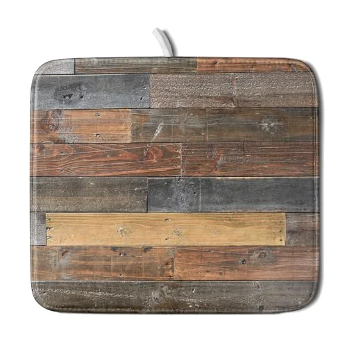 Unique Wood Grain Dish Drying Mat for Kitchen Countertop Flexible