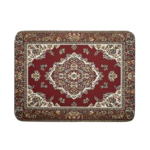 Reusable Vintage Boho Dish Drying Mat Antique Tribal Rustic Red Floral Dish Drainer Mats 18 x24 Ethnic Carpet Microfiber Reversible Dish Drying Rack Pad Protector for Kitchen Countertop Decor Organic
