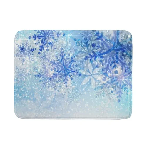 Optimized 18 x24 Winter Blue Snowflakes Dish Drying Mat Christmas Snow Falling Nature Ice Dish Drainer Mats for Kitchen Microfiber Reversible Dish Drying Rack Pad for Countertop Tabletop Decor Efficient