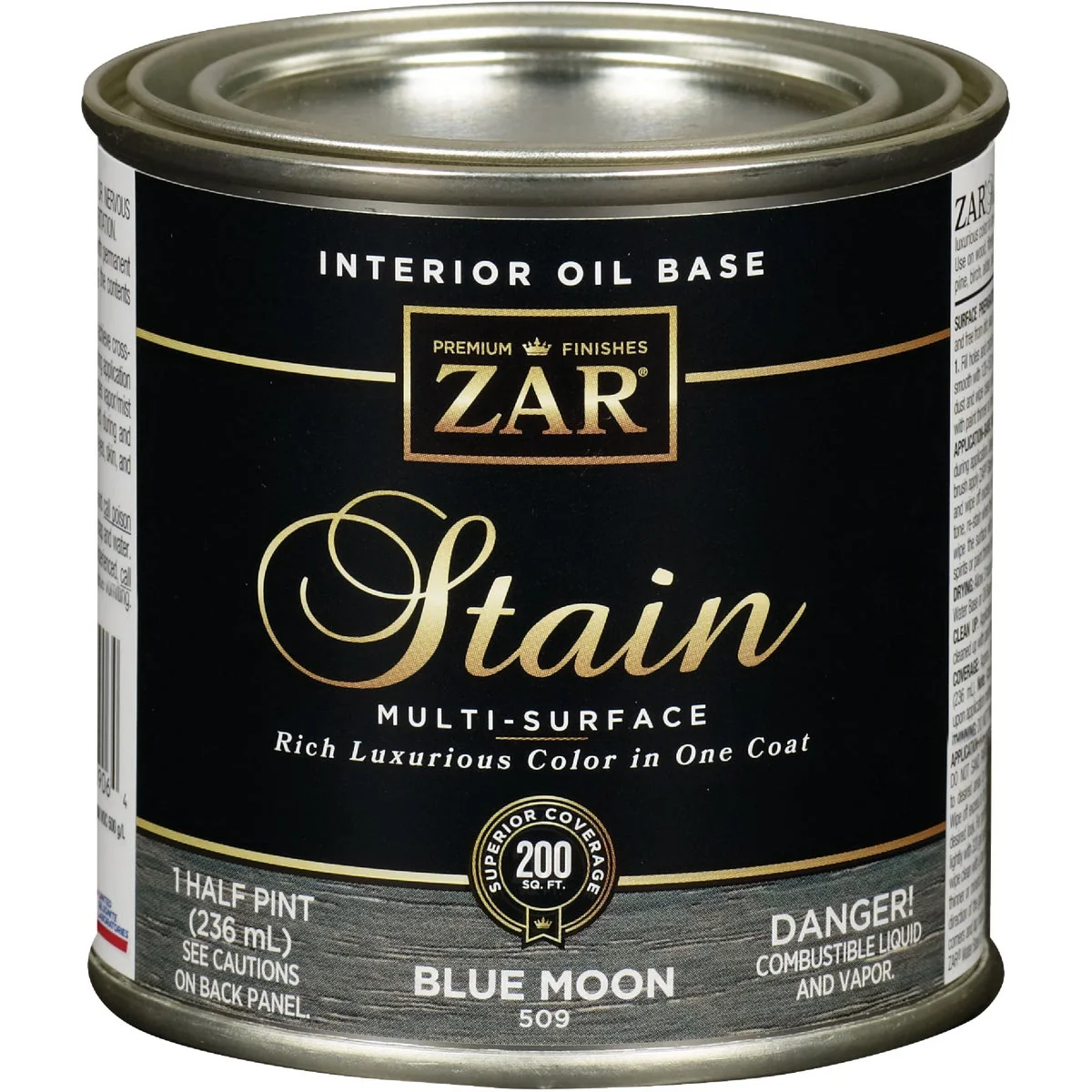 Effective Zar 1 2 Pt. Blue Moon Oil-Based Multi-Surface Interior Stain Detailed