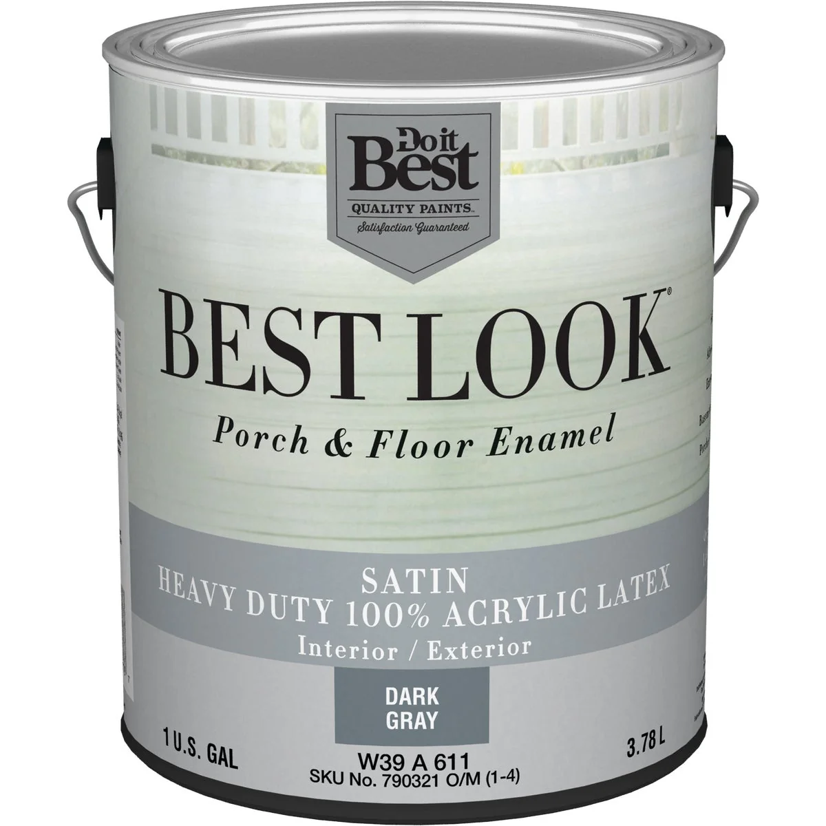 Classic Look 1 Gal. Dark Gray Heavy-Duty Acrylic Latex Satin Porch Floor Enamel Quality