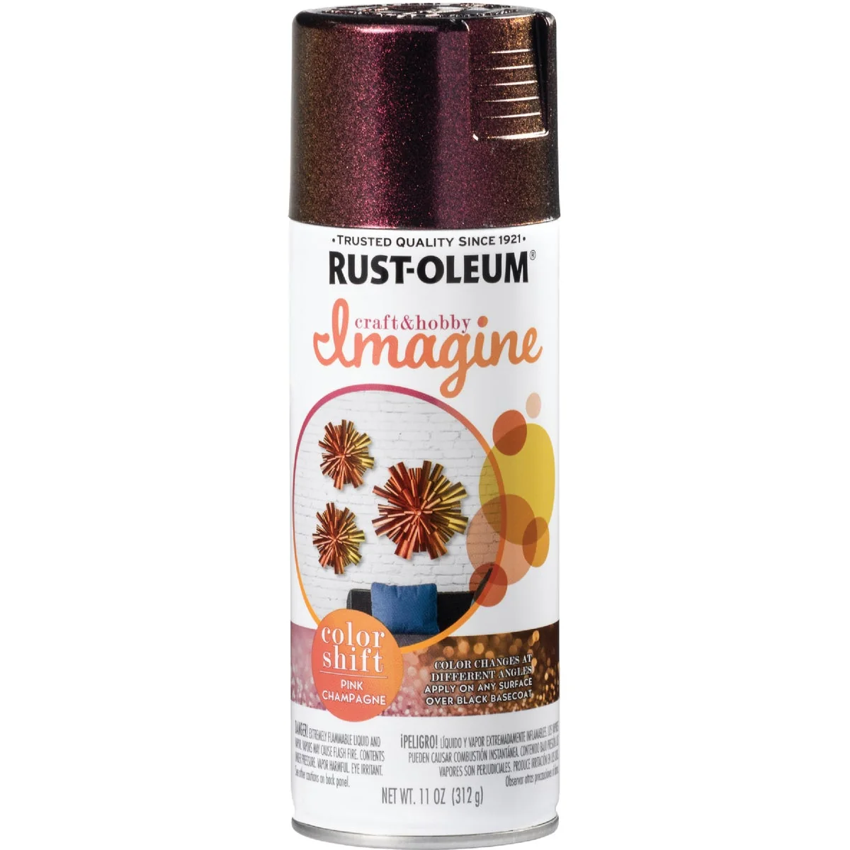Certified Rust-Oleum 11 Oz. Champagne Pink Imagine Craft Hobby Color Shift Spray Paint Original