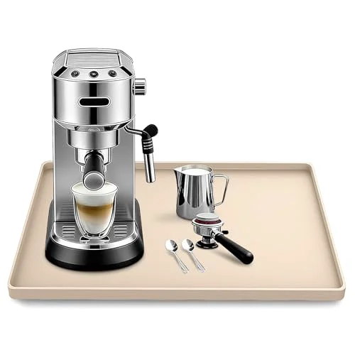 Flexible Silicone Coffee Maker Mat with Lip for Countertops Easy-to-Use