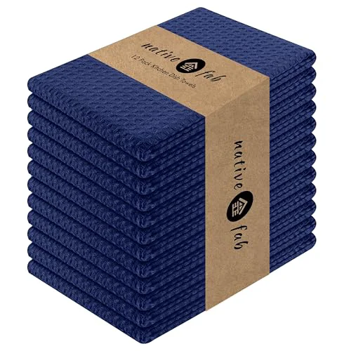 High-Grade Waffle Kitchen Towels 12 Count Consistent