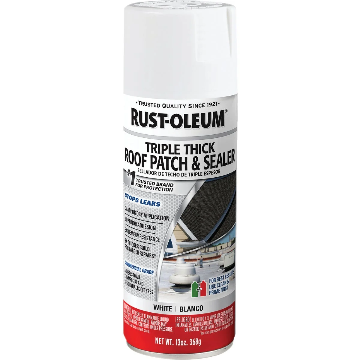 Traditional Rust-Oleum 13 Oz. Roofing Triple Thick Roof Patch Sealer White Spray Fine Crafted