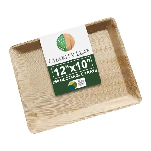 Exclusive Disposable Bamboo 12 x 10 Trays 200 Count High-Performance