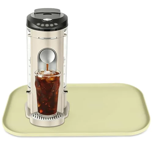Crafted Silicone Coffee Maker Mat with Lip for Countertops 17.4”x10.6” Sage Green Elite
