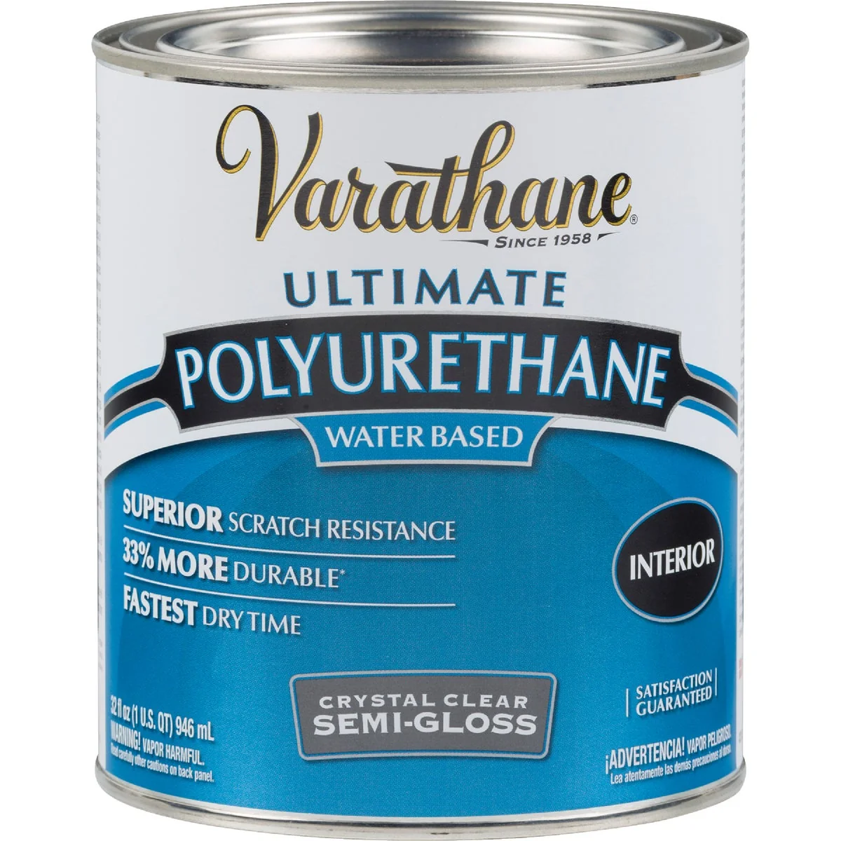 Selected Varathane Semi-Gloss Low Odor Water Based Interior Polyurethane 1 Qt. Original