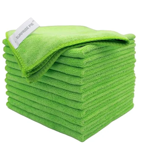 Secure Ultra Absorbent 400 GSM Microfiber Cleaning Cloths 12 Count Expertly Made