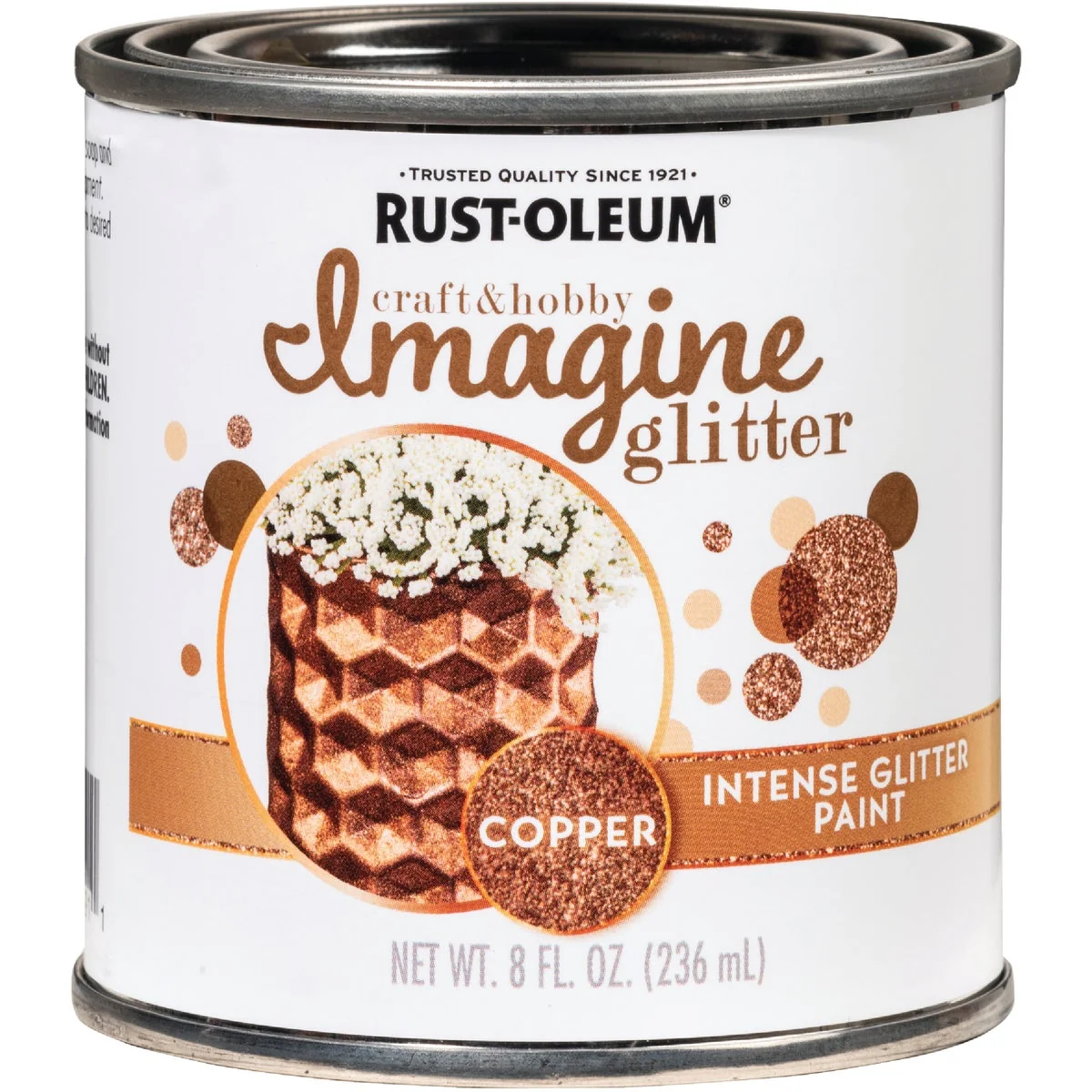 Minimalist Rust-Oleum Imagine Craft Hobby 8 Oz. Intense Copper Glitter Paint Crafted