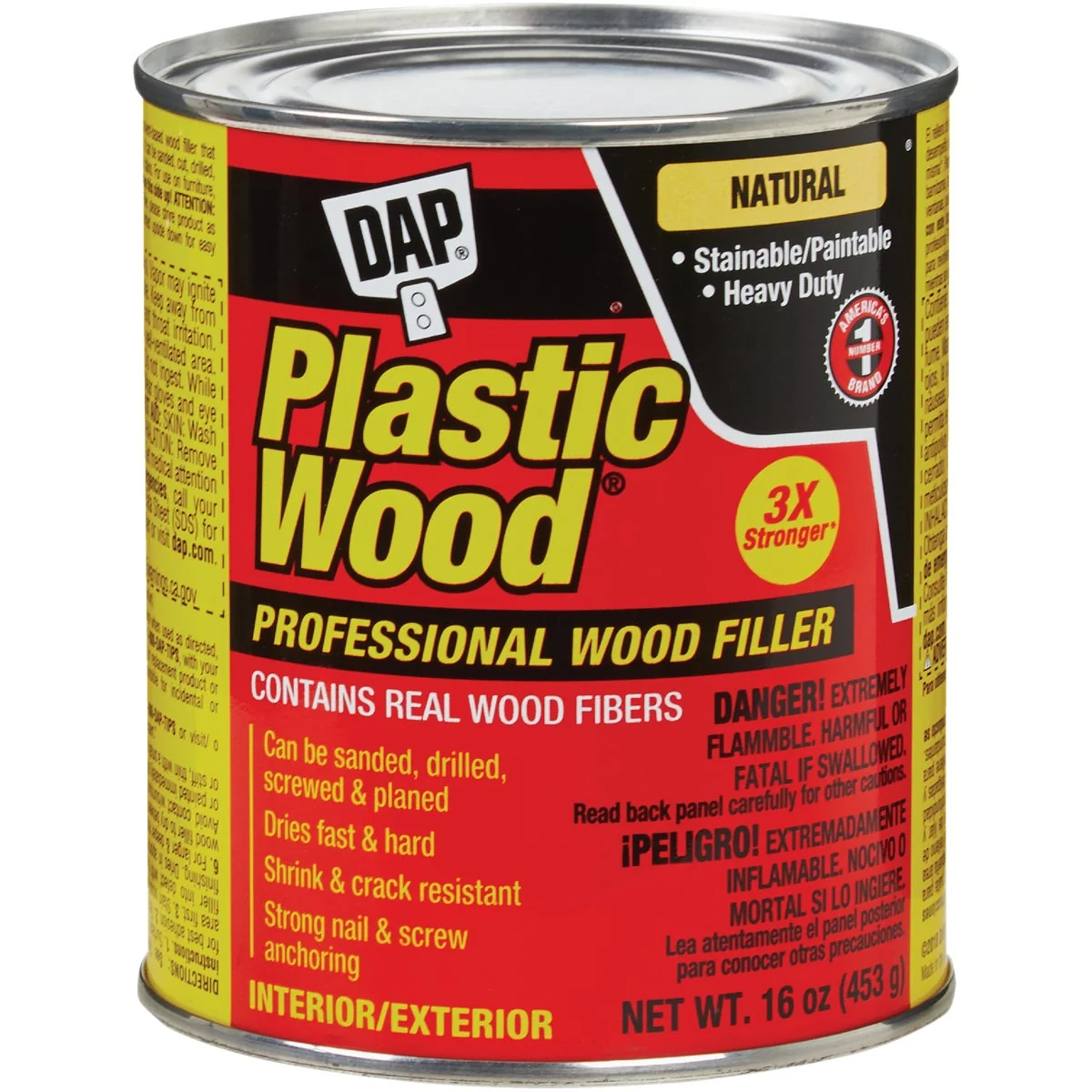 Traditional DAP Plastic Wood 16 Oz. Natural Solvent Professional Wood Filler Luxury
