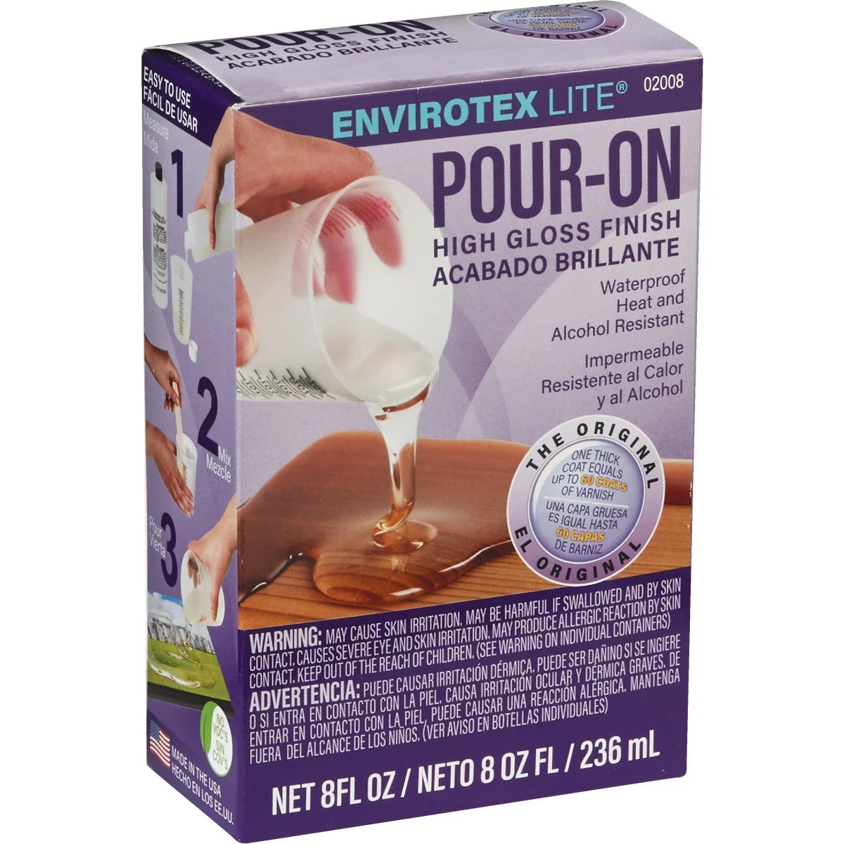 Smooth Envirotex Lite Pour-On 8 Oz. High-Gloss Finish Unique