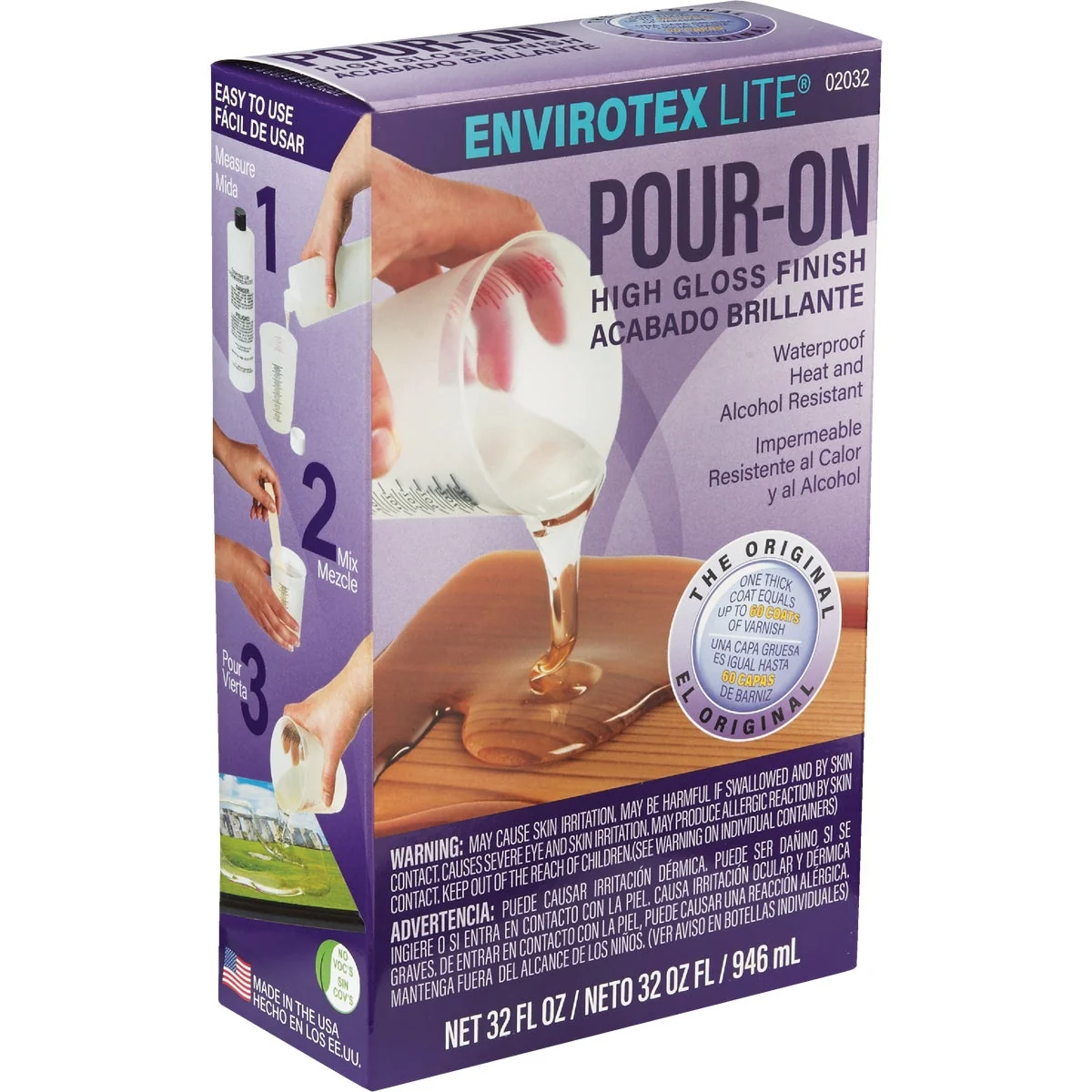 Trendy Envirotex Lite Pour-On 32 Oz. High-Gloss Finish Pure