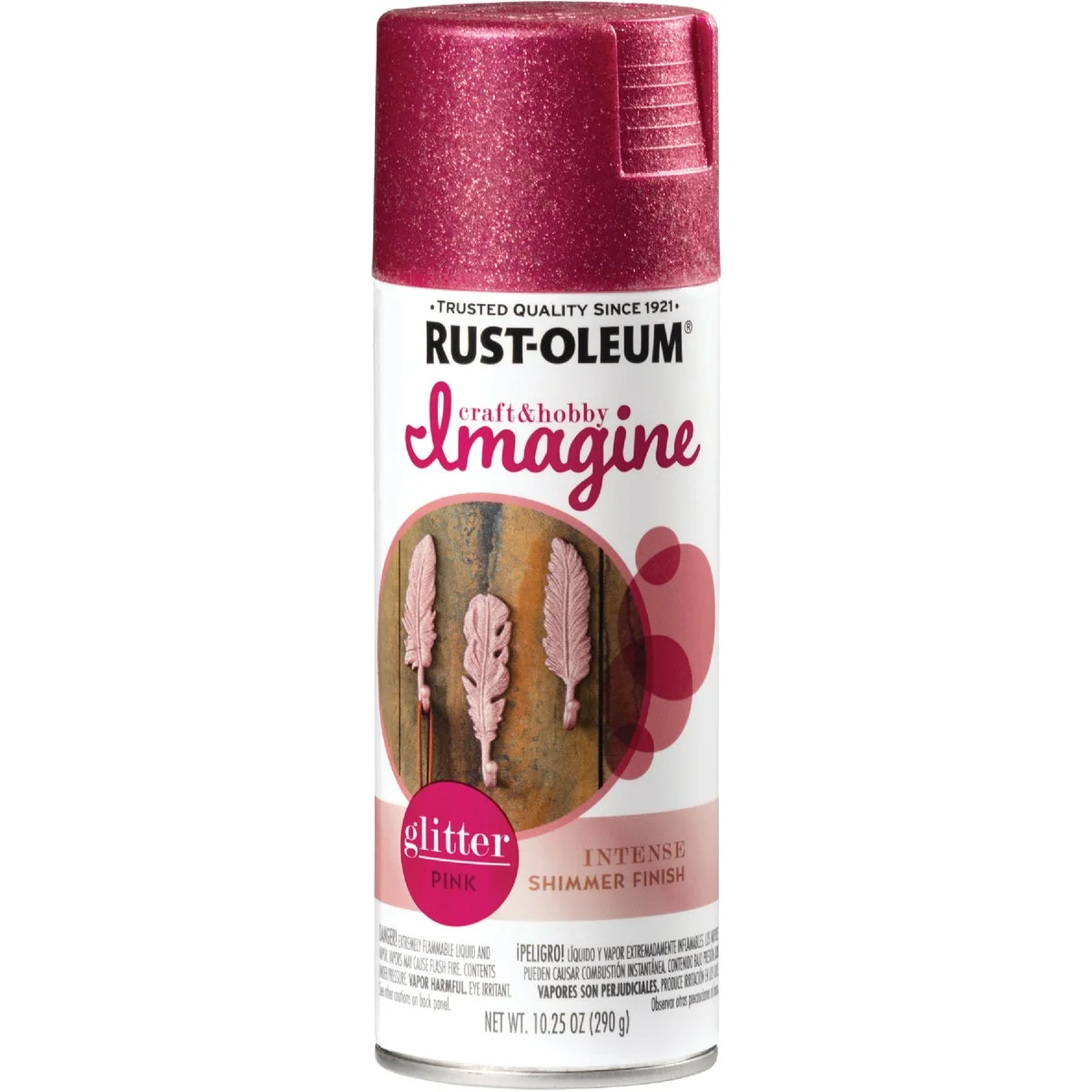 Smooth Rust-Oleum Imagine Craft Hobby 10.25 Oz. Intense Pink Glitter Spray Paint Classic