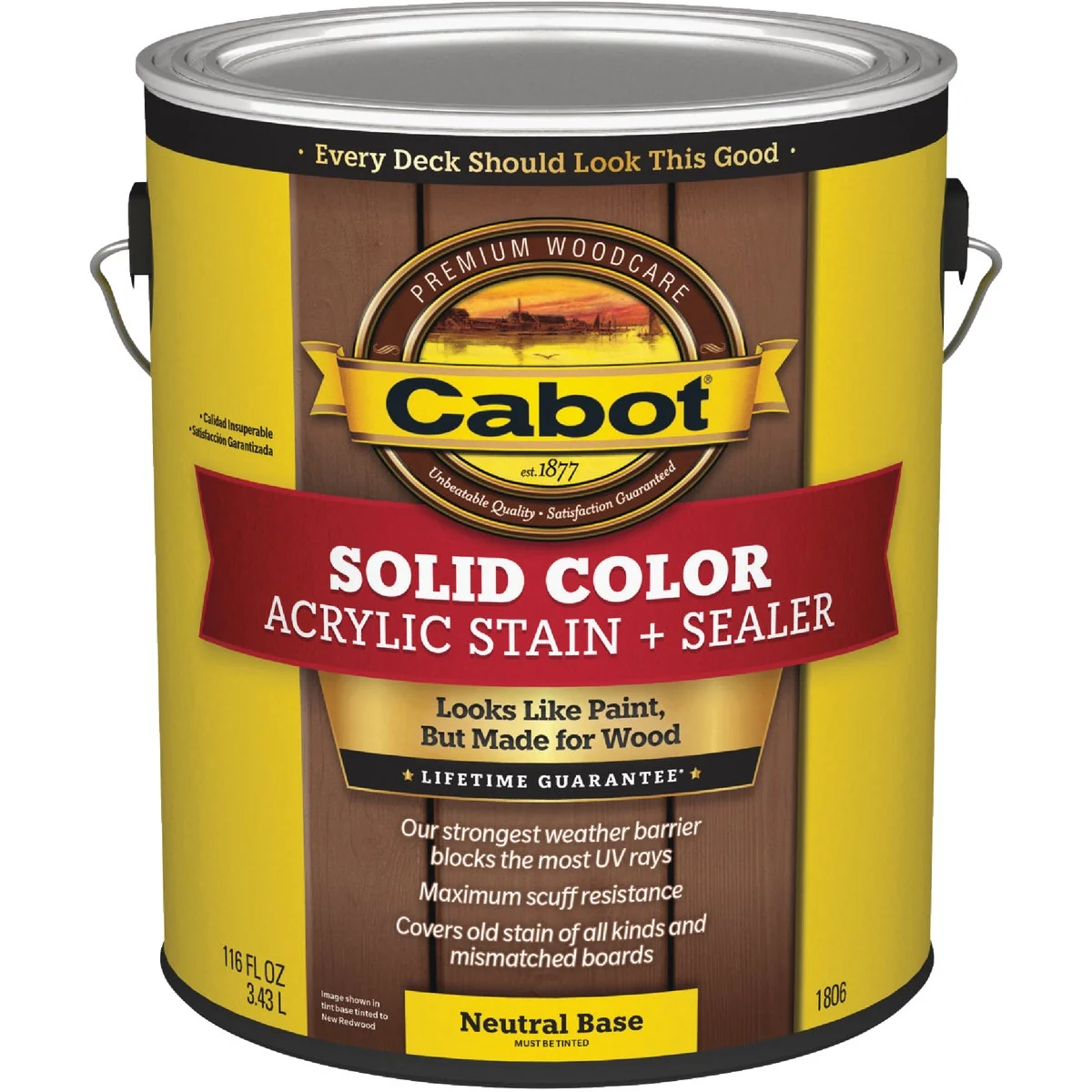 Innovative Cabot Solid Color Acrylic Deck Stain Neutral Base 1 Gal. Professional
