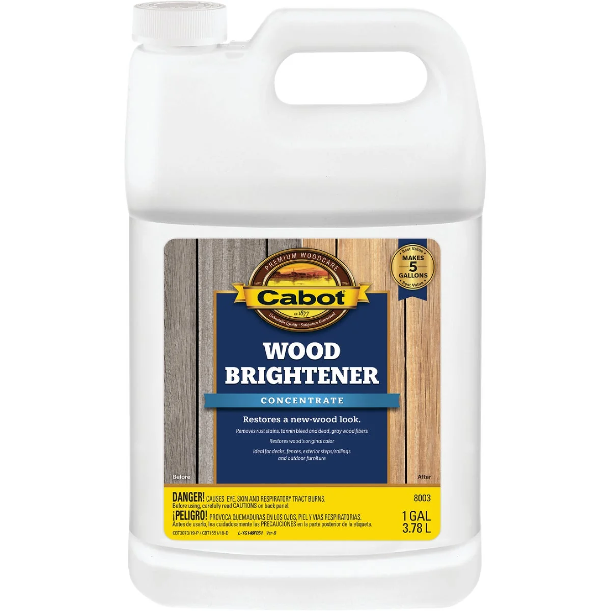 Artisan Cabot Problem-Solver 1 Gal. House Deck Wood Brightener Concentrate Long-Lasting