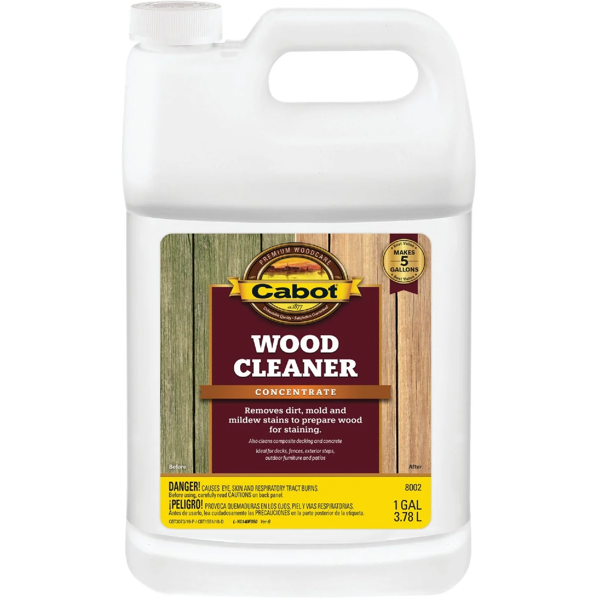 Verified Cabot Problem-Solver 1 Gal. House Deck Wood Cleaner Certified