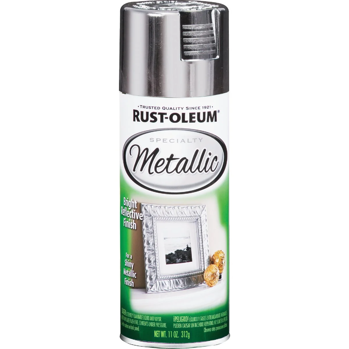 Responsible Rust-Oleum Specialty 11 Oz. Metallic Satin Spray Paint Silver Green
