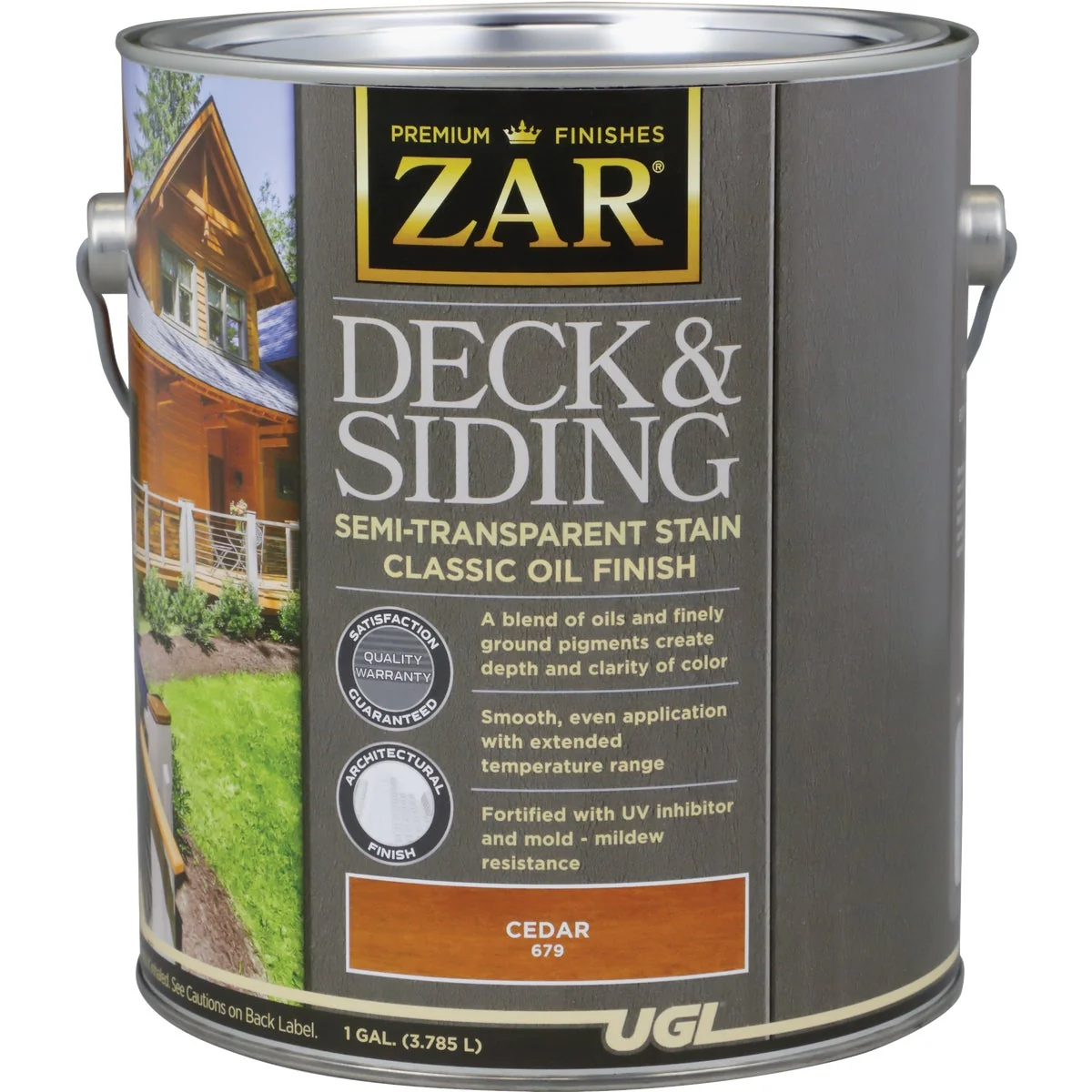 Unique ZAR Semi-Transparent Deck and Siding Stain Cedar 1 Gal. Secure
