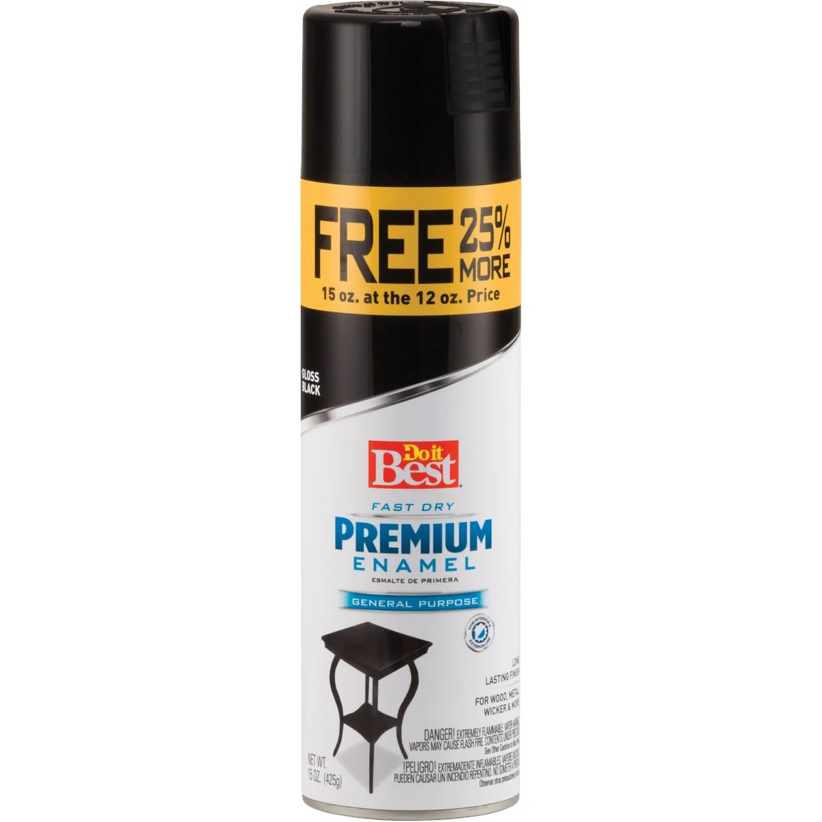 Convenient Do it Premium Enamel 15 Oz. Gloss Bonus Can Spray Paint Black Premium Material