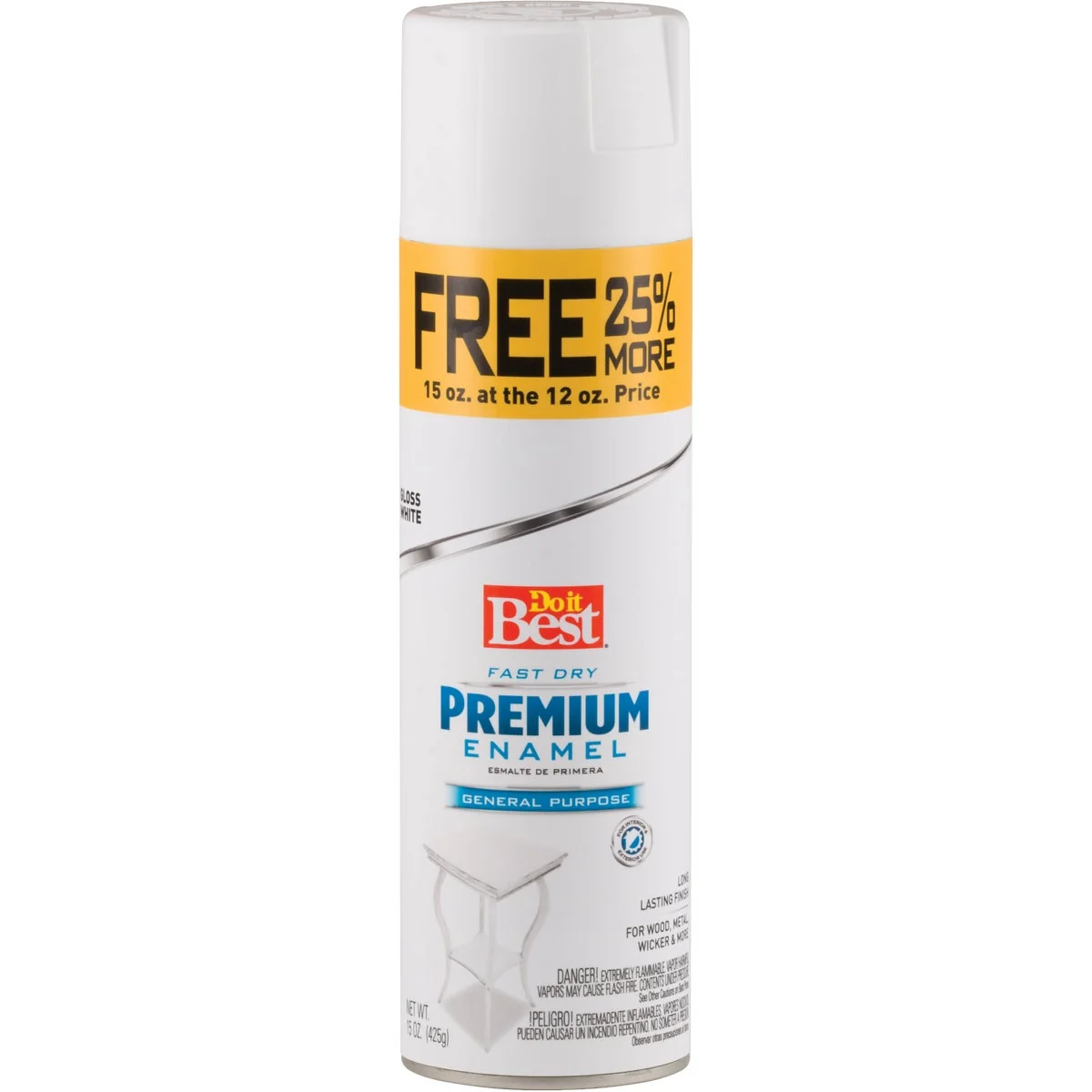 Smooth Do it Premium Enamel 15 Oz. Gloss Bonus Can Spray Paint White Fast