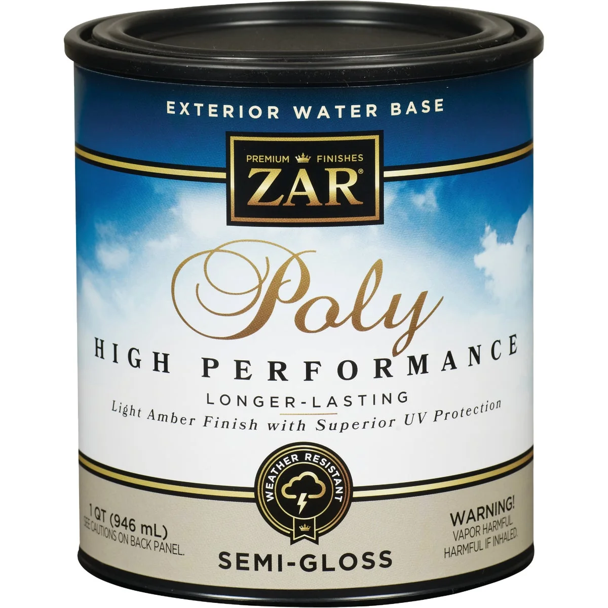 Exceptional ZAR Semi-Gloss Clear Water Based Exterior Polyurethane 1 Qt. Reusable
