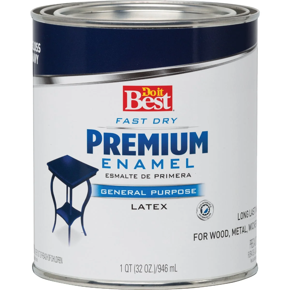 Refined Do it Fast Dry Acrylic Latex Gloss Premium Enamel Navy Blue 1 Qt. Original