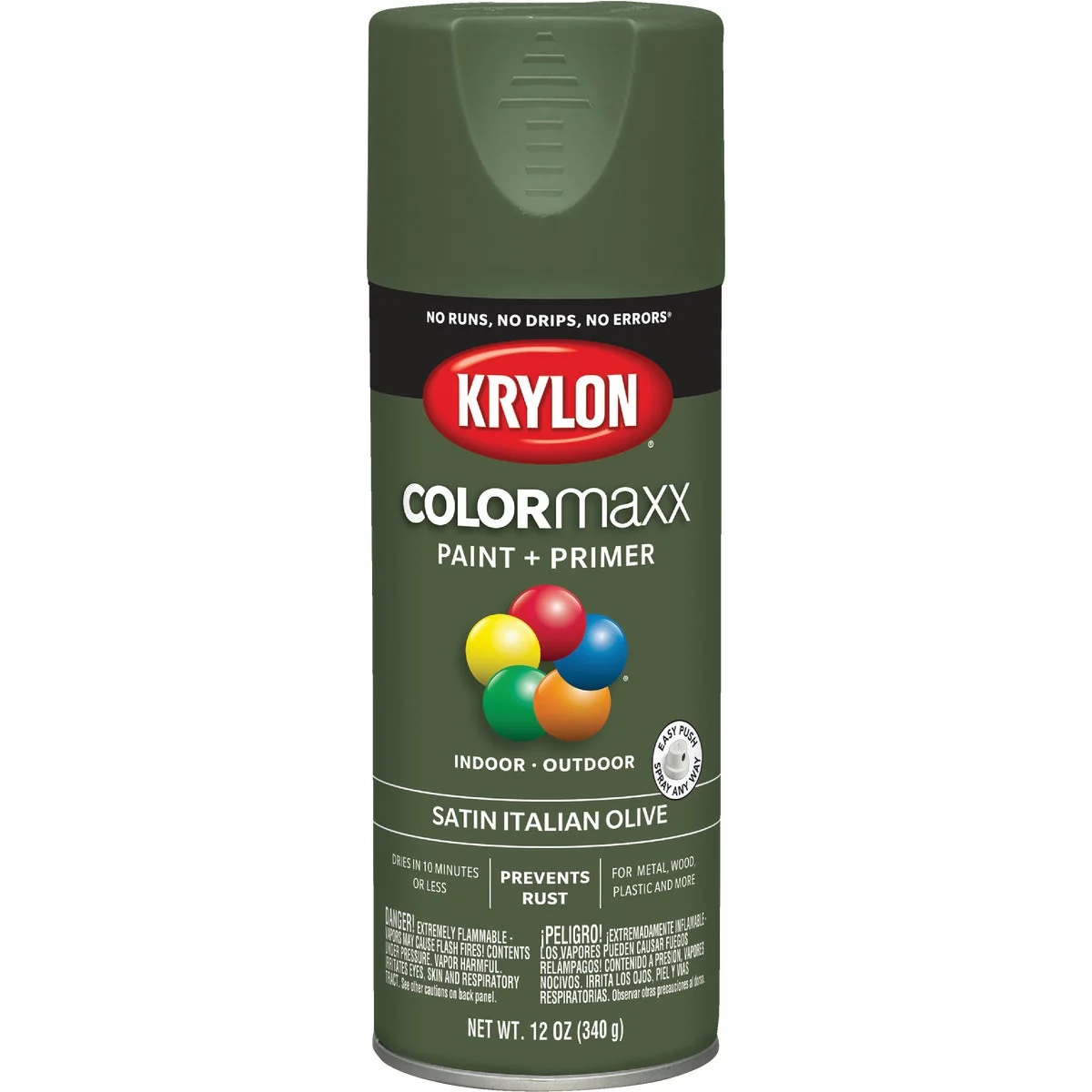 Carefully Designed Krylon ColorMaxx 12 Oz. Satin Spray Paint Italian Olive Refined