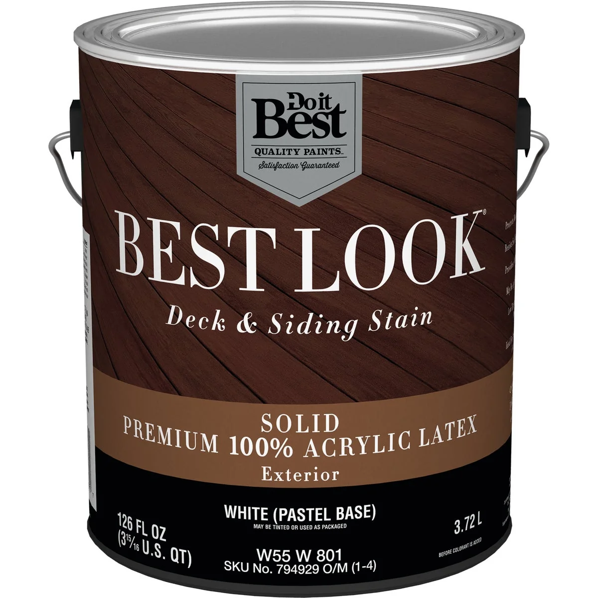 Elegant Look Solid Deck Siding Exterior Stain White Pastel Base 1 Gal. Verified